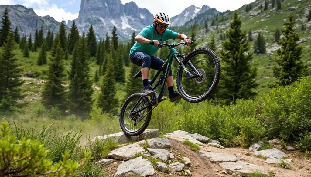 bunny hop on a mountain bike