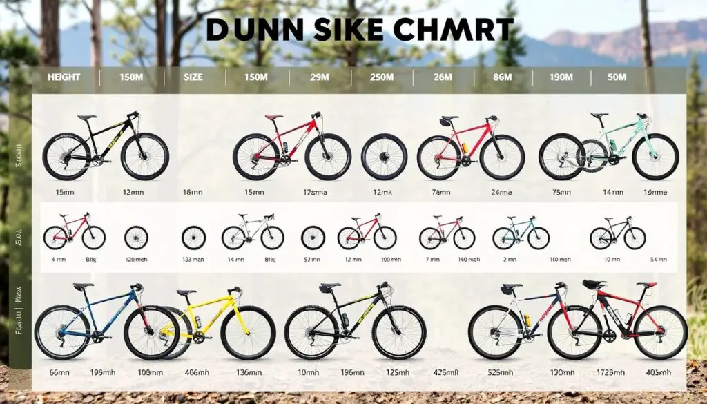 mountain bike size chart by height