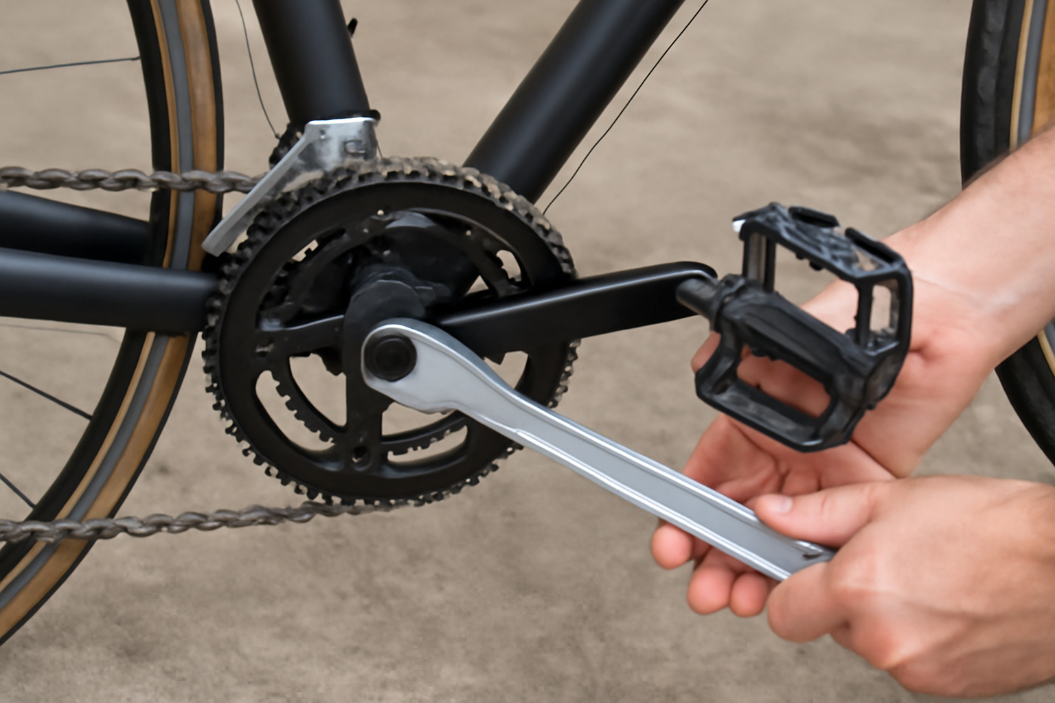 How do you change pedals on a bike